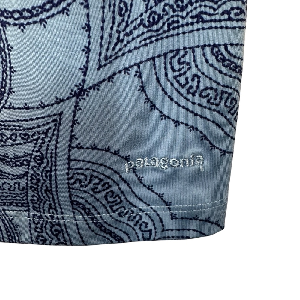 Patagonia Bandha Top Raja Railroad Blue Yoga Tank Shelf Bra Paisley Large - Picture 10 of 10